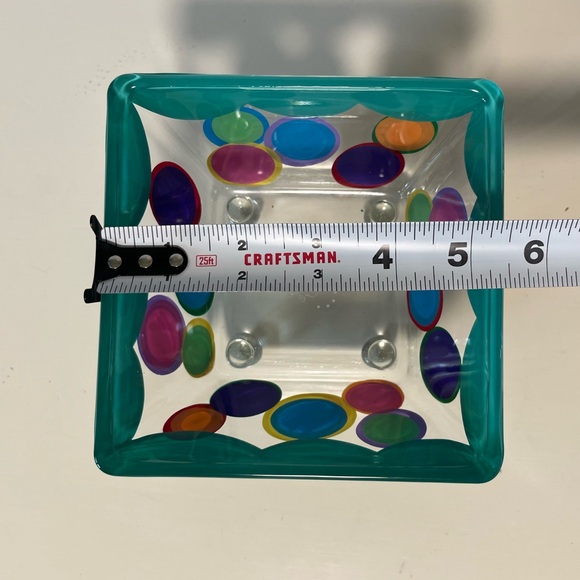 Polka Dots Marble Balls Footed Bowl Detroit
Glass Co Michigan USA Retro 5.5” sq - Picture 10 of 11